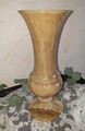 Schöne ältere Vase Blumenvase Marmor Onyx Naturstein H 24 cm camel beige natur 