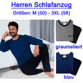 Herren Schlafanzug lang Pyjama Hausanzug Nachtwäsche Nachtanzug   M L XL XXL 3XL