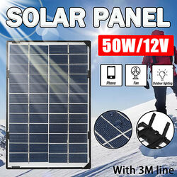 12V Solarmodul 50W Solarpanel Solarzelle Photovoltaik Solar Polykristallin