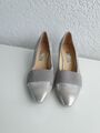 Gabor damen Schuhe, Pumps Leder Silber/Grau Gr. 37/4