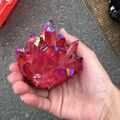 100g Natürliche Aura Rot Titan Quarz Bergkristall Cluster Vug Exemplar Edelstein