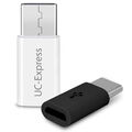 Micro USB Adapter auf USB C Typ C Stecker wandelt USB 2.0 Typ B zu USB 3.1 Typ C