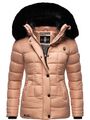 Marikoo Damen Winter Stepp Jacke Parka Kurz Mantel Kunstpelz Kapuze Qesraa