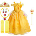 Kinder Prinzessin Belle Kleid Mädchen Party Maxikleid Karneval Cosplay Kostüm