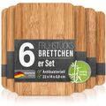 6er Set Bambus Frühstücksbrettchen Brettchen Schneidebrett Holz Frühstücksbrett