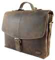 Harold's Lehrertasche 38*29*9 cm Rind-Leder Aktentasche Aktenmappe braun 339703