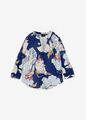 Bluse mit allover-Print Gr. 48 Blau Floral Damenbluse Shirt Tunika Oberteil Neu*