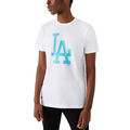 New Era Herren LA Dodgers MLB Team Logo Rundhalsausschnitt T-Shirt Oberteil - weiß