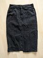 Schwarzer Bleistift-Midi-JEANSROCK mit Schlitz vorne / Gr. L / ONLY