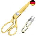 Schneiderschere Gold Stoffschere mit Fadenschneider - Profi Textilschere Scharf