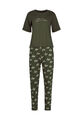 Skiny Damen Pyjama lang Night in Skiny Baumwollmix Rosin Green 36 38 40 42 44