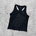 Asics Damen Run Grafikdruck schwarz Sport Tank Top Logo Fitnessstudio...