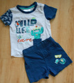 T-Shirt und Hose Shorts Gr. 74 80 86 Blau Weiß Wild Life Kaktus Baumwolle Set