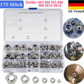 170tlg Stopmuttern Sicherungsmutter Selbstsichernde Muttern M3-M12 Sortiment Set