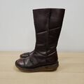 Dr. Martens Vintage 10491 halbhohe dunkelbraune Leder Biker Reißverschluss Keilabsatz Stiefel UK 5