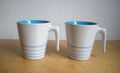 2x Ikea Hurrig Kaffeebecher Kaffeetasse Tasse Becher weiß blau 15199