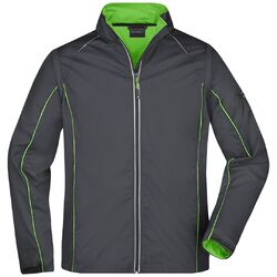 James & Nicholson Herren Zip-Off Softshell Jacke JN1122 Gr. S iron-grey/green