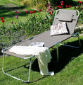 Aluminium Sonnenliege - extra breit / 150 Kg - Garten Liege Relax Strand Liegen