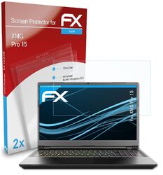 atFoliX 2x Displayschutzfolie für XMG Pro 15 Schutzfolie klar Folie