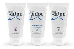 Just Glide Dreier-Pack - Gleitgel, Wasserbasis, Anal, Toys, 3x 50 ml