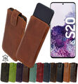 Exclusive Hülle Echt Leder Handy Tasche Slim Case Etui für Samsung Galaxy S20 5G