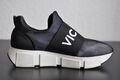 Vic Matie Plateau Sneaker Slipper Logo Segeltuch Netz Schwarz Weiß Gr 39