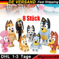 8st Bluey/Friends Modell Puppen Bluey Kinder Spielzeug Action Figur Sammlerstück