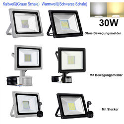 10W-1000W LED Fluter Flutlicht mit Bewegungsmelder mit Stecker Außen Strahler