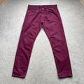 Carhartt Herren Viscous Pant Straight Leg Denim Jeans Burgund Größe W35 L32