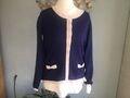 Galeries Lafayette 100% Cashmere Kaschmir Cardigan Mit Schleifchen Gr 40 Nachtbl