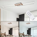 Luxus LED Decken Lampe Ess Zimmer Tages-Licht Holz Leuchte silber FERNBEDIENUNG