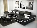 xxl Ledersofa mit USB Ecksofa Wohnlandschaft Big Couch Ledergarnitur Polster Neu