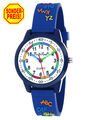 Armbanduhren Kinder Lernuhr Mädchen Jungen Kinderuhr ABC Schule blau 2te Wahl