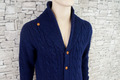 GANT HERREN REINE WOLLE STRICKJACKE CARDIGAN HORNKNÖPFE DUNKELBLAU DICK WARM L