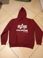 alpha industries Herren Hoodie Pullover Sweat Shirt Bordeaux Rot Gr XXL