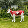 KUH COW FRANZI SCHWEIZ EDELWEIß rot 135 cm von der Alm Garten Deko Tier Skulptur