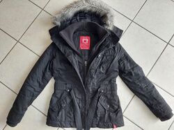 EDC von ESPRIT DAMEN JACKE  MIT ABNEHMBARER KAPUZE und ABNEHMBAREMPELZ Gr. L NEU