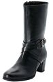 Sheego Damen Stiefelette aus Rindsleder Weitschaftstiefel schwarz 132689 Gr. 40