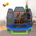 Ø223cm Kindertrampolin mit Netz Fitnesstrampolin Gartentrampolin In-/Outdoor