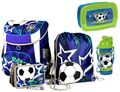 Fußball Schulranzen SET 5tlg Schulrucksack Tornister für Jungen Federmäppchen 