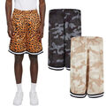 Urban Classics Mesh AOP Shorts Herren Sportshorts Leopard Camouflage Oversized