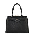 Socha Diamond Couture Black 15.6 Zoll Echtleder Laptoptasche - Schwarz