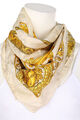 VERSACE silk scarf Logo Print yellow shades beige