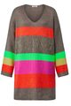 Angel of Style Damen große Größen Long Pullover oversized Blockstreifen