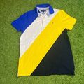 Tommy Hilfiger Poloshirt Bunt  Herren Polo Kurzarm Elegant Shirt Größe M