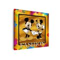 Wandbild Leinwandbild Comic Minnie und Mickey Lifestyle Gold Edition, Pop Art Ku