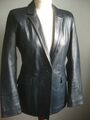 M&S LEDERJACKE BLAZER 10 8 Marineblau Echt Damen Vintage Weich Smart