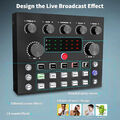 V8S Blutooth Audio Mixer Live Sound Card for Live Streaming Broadcast Recording