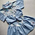 L.A. TOUCH Rock + Bluse Set / Gr.104 / Cowgirl Set / Hellblau