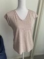 T-Shirt Glitzer rosa von Only Gr. M 38 40 festlich Shirt V-Ausschnitt